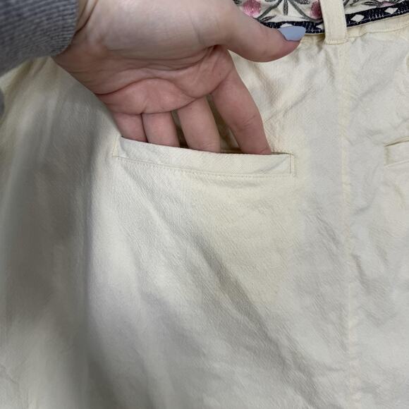 Anthropologie Shorts Womens Small Ivory Annaleigh Piper Floral Embroidered Boho - Picture 6 of 11